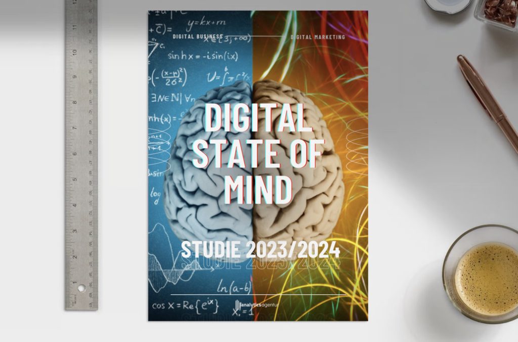 Cover der Studie 'Digital State of Mind' mit einem Gehirn und mathematischen Formeln im Hintergrund.