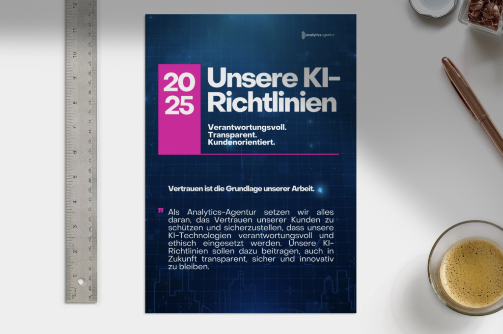 Dokument mit den KI-Richtlinien für 2025, betont Verantwortung und Transparenz.